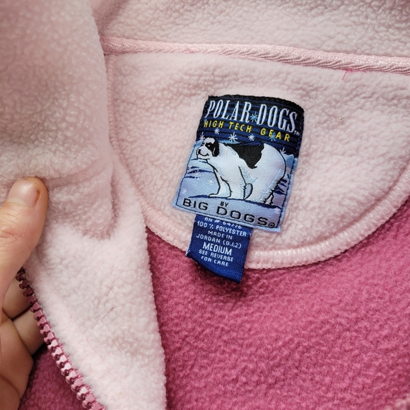 Big Dogs Polar Dogs High Tech Gear Pink Fleece 1/4 Zip Pullover Woman's Size M - Picture 3 of 8